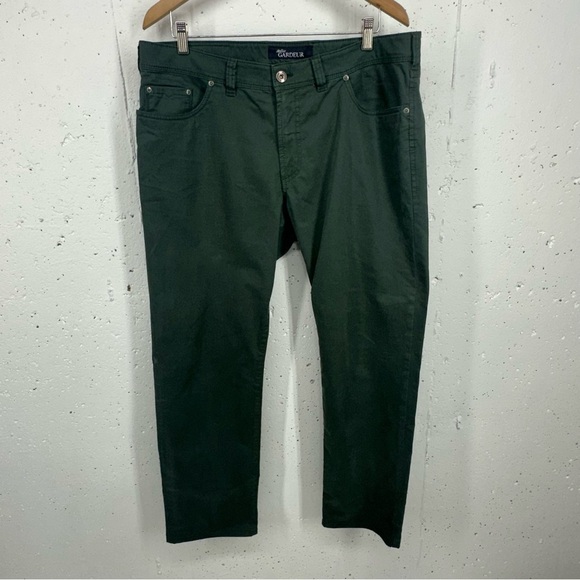 Atelier Gardeur Men's size 38 x 30 Dark Green Brushed Cotton Chino Pants - Picture 1 of 13